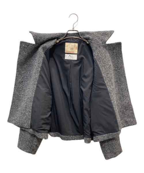 nano・universe（ナノ・ユニバース）nano・universe (ナノ・ユニバース) MAPELヘリンボーンスライバーショート丈コート グレー サイズ:Mの古着・服飾アイテム