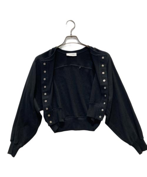 Adam et Rope（アダム エ ロペ）Adam et Rope (アダム エ ロペ) ブロードリブカーディガンコンビワンピース ブラック サイズ:Fの古着・服飾アイテム