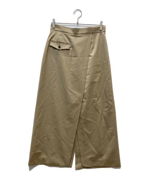 Adam et Rope（アダム エ ロペ）Adam et Rope (アダム エ ロペ) オーバーラップスリットスカート ベージュ サイズ:38 未使用品の古着・服飾アイテム