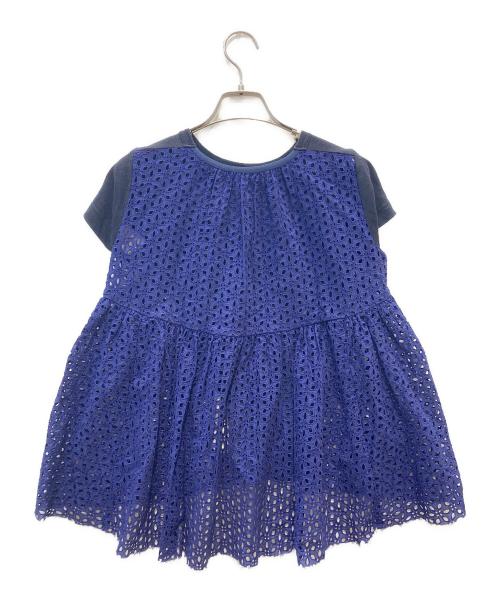 sacai（サカイ）sacai (サカイ) レース切替tシャツ ネイビー サイズ:1の古着・服飾アイテム