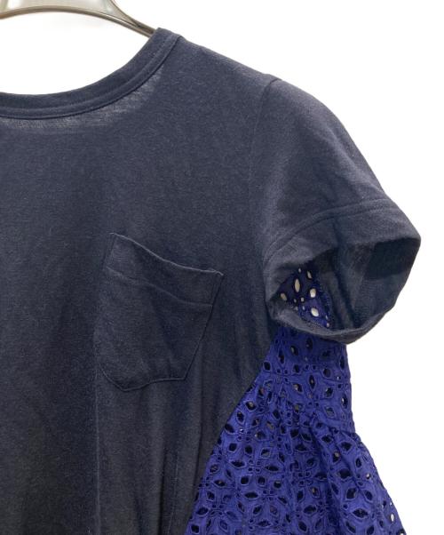 sacai（サカイ）sacai (サカイ) レース切替tシャツ ネイビー サイズ:1の古着・服飾アイテム