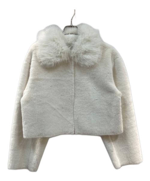 eimy istoire（エイミーイストワール）eimy istoire (エイミーイストワール) フェイクファーコンビジャケット ホワイト サイズ:Sの古着・服飾アイテム
