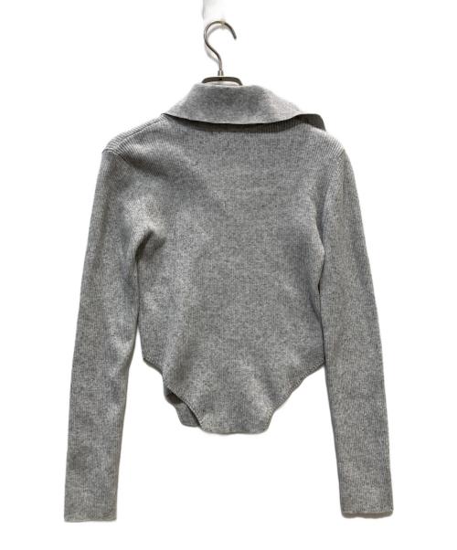 Sea Room lynn（シールームリン）Sea Room lynn (シールームリン) リネンコンビbigcollarサイドカットニット グレー サイズ:FREEの古着・服飾アイテム