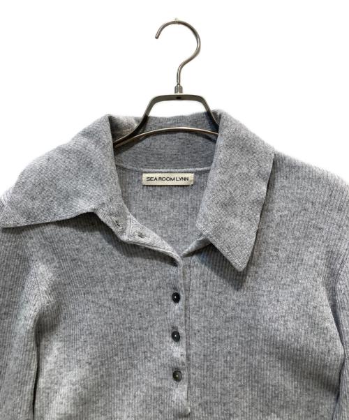 Sea Room lynn（シールームリン）Sea Room lynn (シールームリン) リネンコンビbigcollarサイドカットニット グレー サイズ:FREEの古着・服飾アイテム