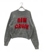 MAISON SPECIALメゾンスペシャル）の古着「シャギーヤーンロゴニットシャギーニット」｜グレー