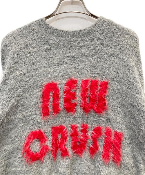 MAISON SPECIAL（メゾンスペシャル）MAISON SPECIAL (メゾンスペシャル) シャギーヤーンロゴニットシャギーニット グレー サイズ:FREEの古着・服飾アイテム