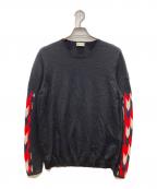 MONCLERモンクレール）の古着「ジオメトリックスリーブニット」｜ブラック
