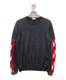 MONCLER（モンクレール）の古着「ジオメトリックスリーブニット」｜ブラック