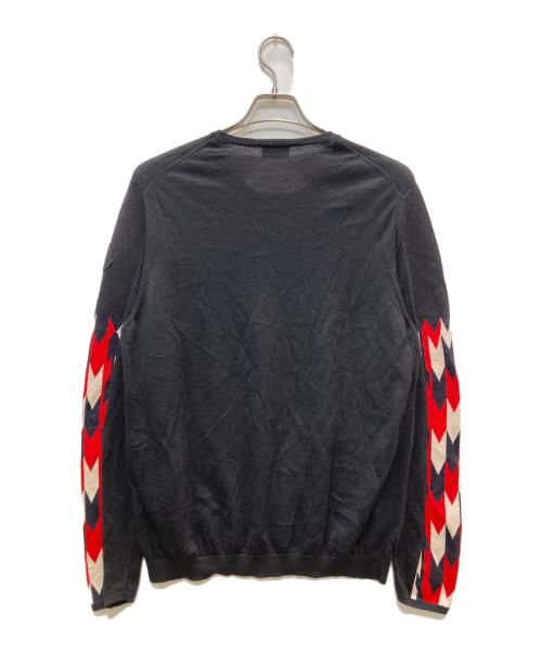 MONCLER（モンクレール）MONCLER (モンクレール) ジオメトリックスリーブニット ブラック サイズ:XLの古着・服飾アイテム