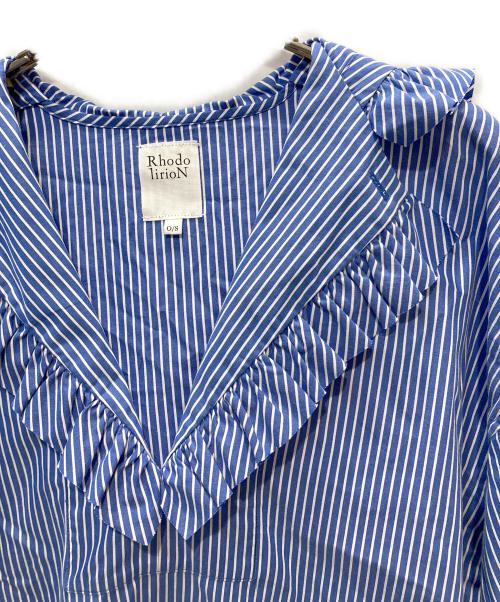 rhodo lirion（ロドリリオン）Rhodo lirioN (ロドリリオン) フリルフーディーシャツ ブルー サイズ:Sの古着・服飾アイテム