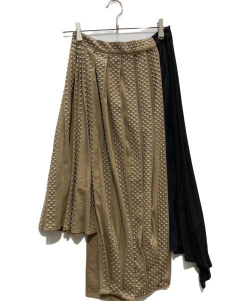 ROKH（ロク）ROKH (ロク) H&M (エイチアンドエム) Wool-Blend Studded Skirt ベージュ サイズ:38 未使用品の古着・服飾アイテム