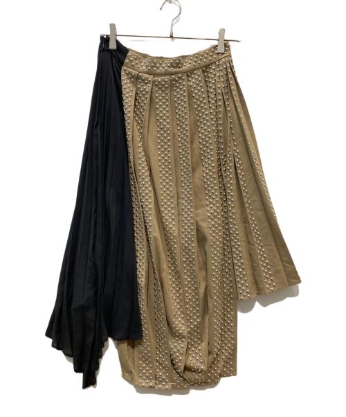 ROKH（ロク）ROKH (ロク) H&M (エイチアンドエム) Wool-Blend Studded Skirt ベージュ サイズ:38 未使用品の古着・服飾アイテム