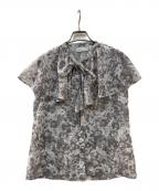CELFORDセルフォード）の古着「デジタルフラワープリントブラウス」｜ライトグレー