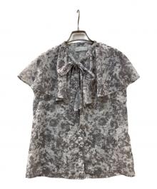 CELFORD（セルフォード）の古着「デジタルフラワープリントブラウス」｜ライトグレー