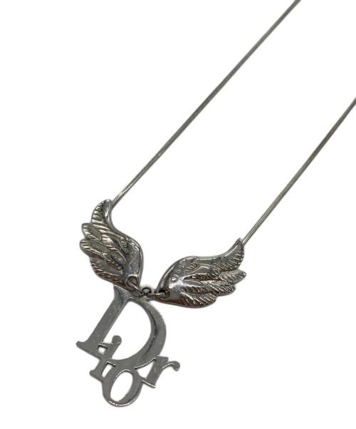 Christian Dior（クリスチャン ディオール）Christian Dior (クリスチャン ディオール) フェザーロゴネックレス シルバーの古着・服飾アイテム