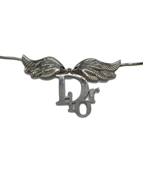Christian Dior（クリスチャン ディオール）Christian Dior (クリスチャン ディオール) フェザーロゴネックレス シルバーの古着・服飾アイテム