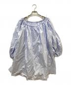 HERITANOVUMヘリテノーム）の古着「オフショルダーブラウス」｜スカイブルー