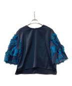UNITED TOKYOユナイテッドトーキョー）の古着「フラワーカットJQブラウス」｜ネイビー