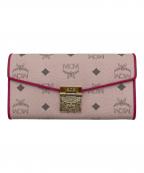 MCMエムシーエム）の古着「チェーンフラップロングウォレット」｜ピンク