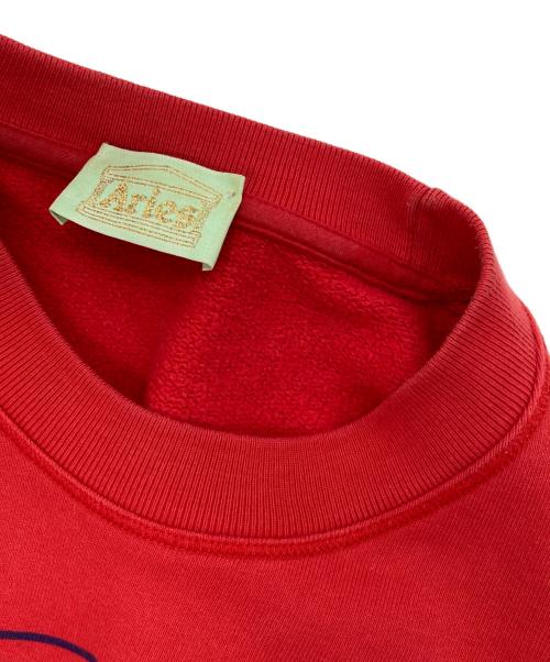 ARIES（アリーズ）ARIES (アリーズ) ロゴプリントスウェット レッド サイズ:Lの古着・服飾アイテム