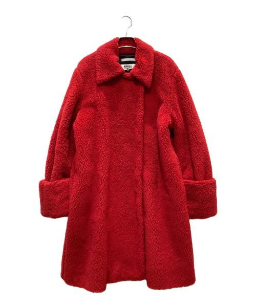 MM6 Maison Margiela（エムエムシックスメゾンマルジェラ）MM6 Maison Margiela (エムエムシックスメゾンマルジェラ) ステンカラーボアコート レッド サイズ:40の古着・服飾アイテム
