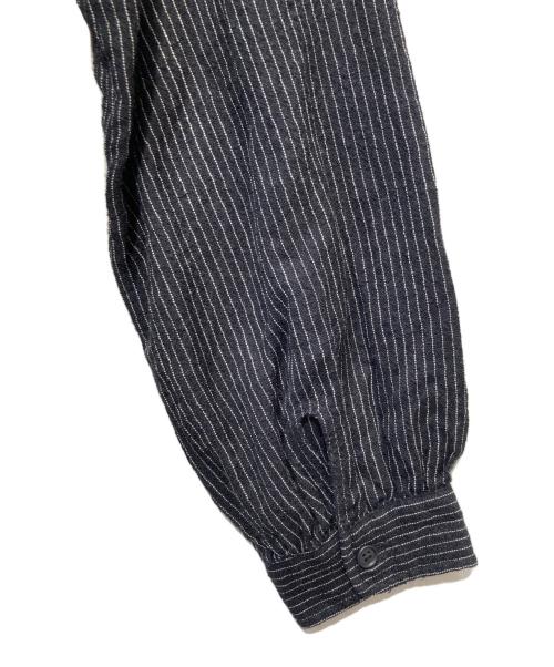 SOIL（ソイル）SOIL (ソイル) ウールリネンストライプワンピース ブラック サイズ:2の古着・服飾アイテム