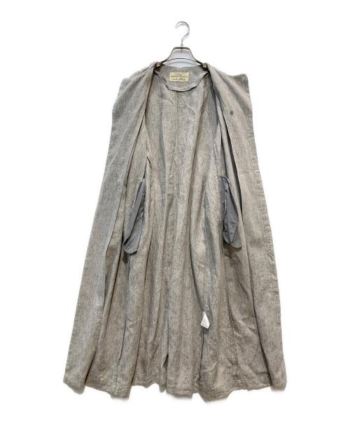 nest Robe（ネストローブ）nest Robe (ネストローブ) リネンノーカラーワンピース ベージュ サイズ:-の古着・服飾アイテム