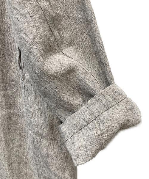 nest Robe（ネストローブ）nest Robe (ネストローブ) リネンノーカラーワンピース ベージュ サイズ:-の古着・服飾アイテム