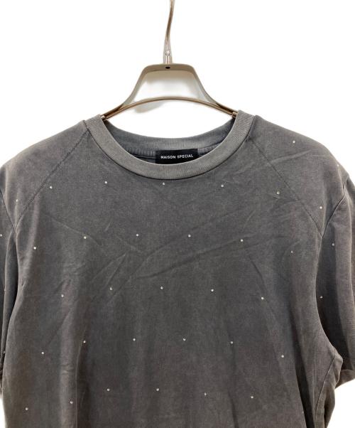 MAISON SPECIAL（メゾンスペシャル）MAISON SPECIAL (メゾンスペシャル) Pigment Rhinestone T-Shirts グレー サイズ:FREEの古着・服飾アイテム