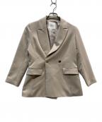 La boutique BonBonラブティックボンボン）の古着「メタル釦ダブルジャケット」｜ベージュ