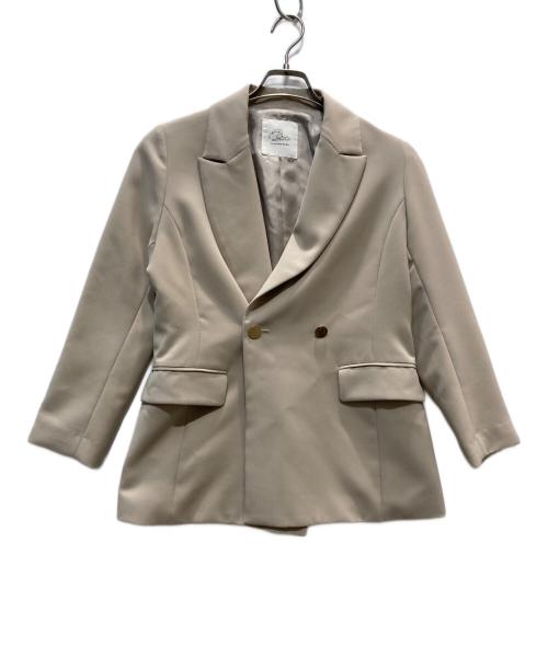 La boutique BonBon（ラブティックボンボン）La boutique BonBon (ラブティックボンボン) メタル釦ダブルジャケット ベージュ サイズ:ーの古着・服飾アイテム