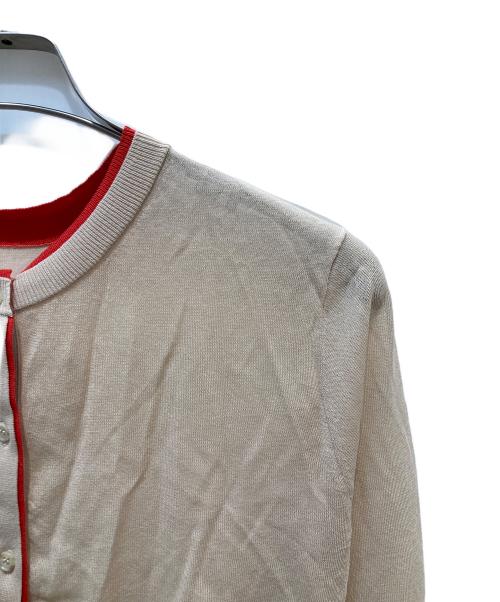 CLANE（クラネ）CLANE (クラネ) ダブルフェイスバイカラーシアーカーディガン ベージュ サイズ:2の古着・服飾アイテム