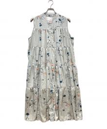 maria（マリア）の古着「花柄ノースリーブワンピース」｜黄緑