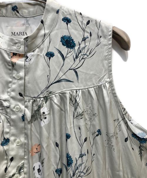 maria（マリア）MARIA (マリア) 花柄ノースリーブワンピース 黄緑 サイズ:表記無しの古着・服飾アイテム