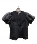 THREE SQUAREスリースクエア）の古着「ビスチェ風ブラウス」｜ブラック