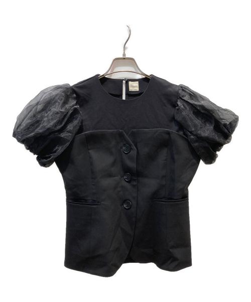 THREE SQUARE（スリースクエア）THREE SQUARE (スリースクエア) ビスチェ風ブラウス ブラック サイズ:FREEの古着・服飾アイテム