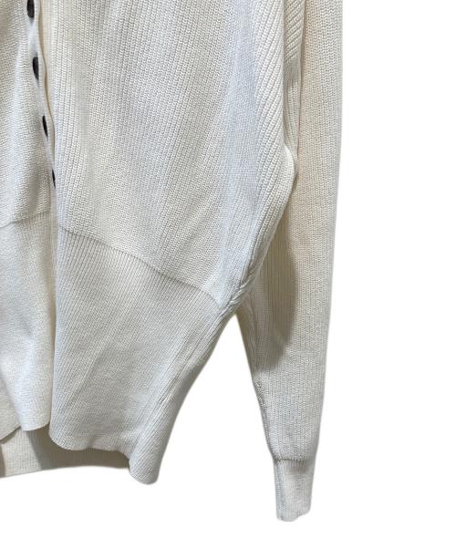 her（ハー）HER (ハー) ウエストマーク片畦カーディガン ホワイト サイズ:Fの古着・服飾アイテム