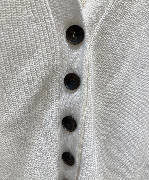 her（ハー）HER (ハー) ウエストマーク片畦カーディガン ホワイト サイズ:Fの古着・服飾アイテム