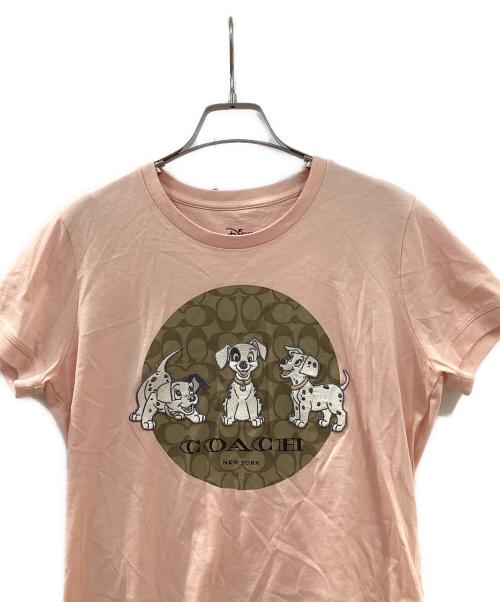 COACH（コーチ）COACH (コーチ) Disney (ディズニー) Tシャツ ピンク サイズ:Sの古着・服飾アイテム