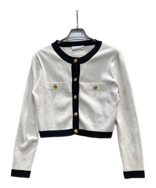 CELFORD（セルフォード）CELFORD (セルフォード) バイカラーカーディガン/ ホワイト サイズ:FREEの古着・服飾アイテム