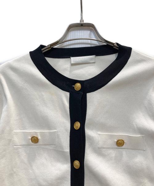 CELFORD（セルフォード）CELFORD (セルフォード) バイカラーカーディガン/ ホワイト サイズ:FREEの古着・服飾アイテム