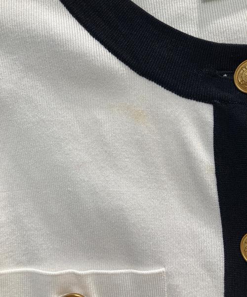 CELFORD（セルフォード）CELFORD (セルフォード) バイカラーカーディガン/ ホワイト サイズ:FREEの古着・服飾アイテム