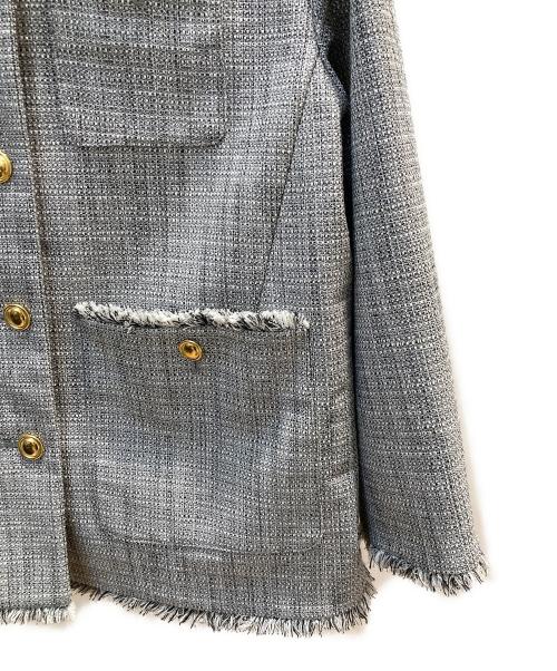 PLST（プラステ）PLST (プラステ) ツイードメタルボタンジャケット ホワイト サイズ:Mの古着・服飾アイテム