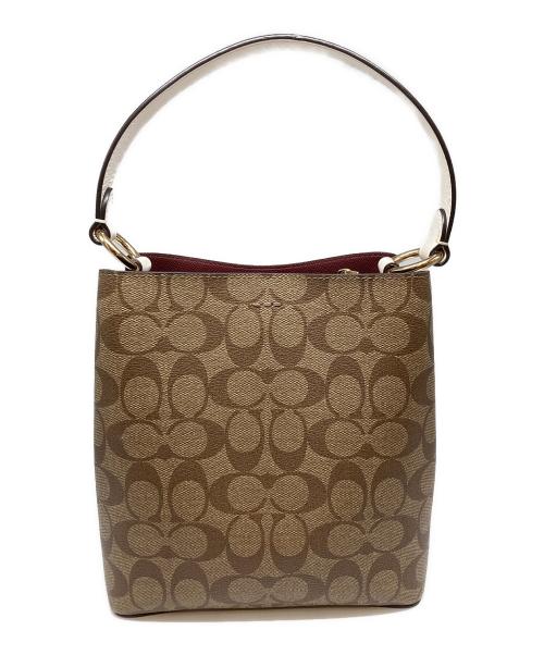 COACH（コーチ）COACH (コーチ) ハンドバッグ ホワイト×ブラウンの古着・服飾アイテム