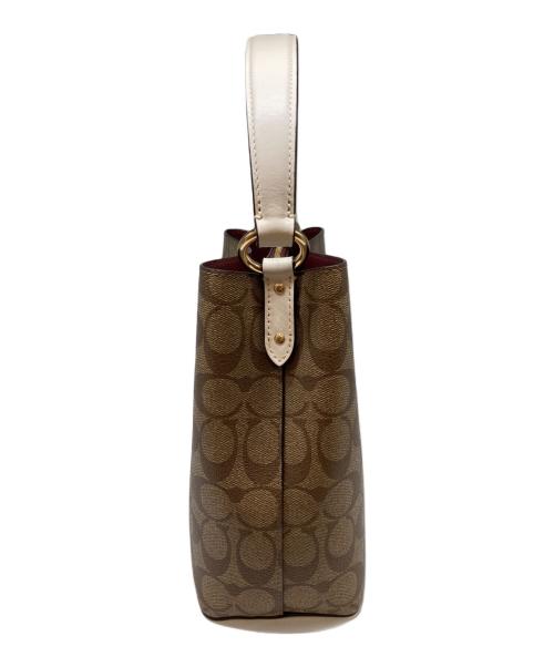 COACH（コーチ）COACH (コーチ) ハンドバッグ ホワイト×ブラウンの古着・服飾アイテム