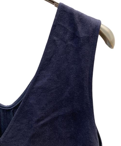 ROPE（ロペ）ROPE (ロペ) 尾州リネン ディープＶネックフレアワンピース グレー サイズ:38の古着・服飾アイテム