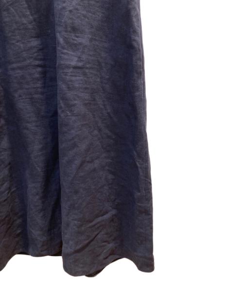 ROPE（ロペ）ROPE (ロペ) 尾州リネン ディープＶネックフレアワンピース グレー サイズ:38の古着・服飾アイテム