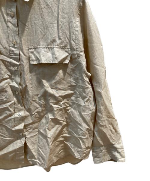 ROPE（ロペ）ROPE (ロペ) ブライトリネン フラップシャツブラウス ベージュ サイズ:Fの古着・服飾アイテム