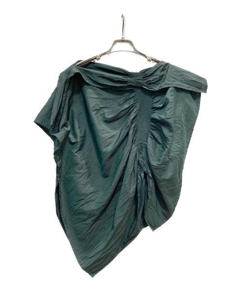 ISSEY MIYAKE FETE（イッセイミヤケフェット）ISSEY MIYAKE FETE (イッセイミヤケフェット) 変形ブラウス グリーン サイズ:2の古着・服飾アイテム
