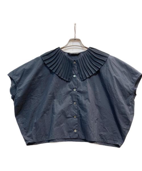 mizuiro-ind（ミズイロインド）mizuiro-ind (ミズイロインド) プリーツカラーシャツ ネイビー サイズ:ーの古着・服飾アイテム